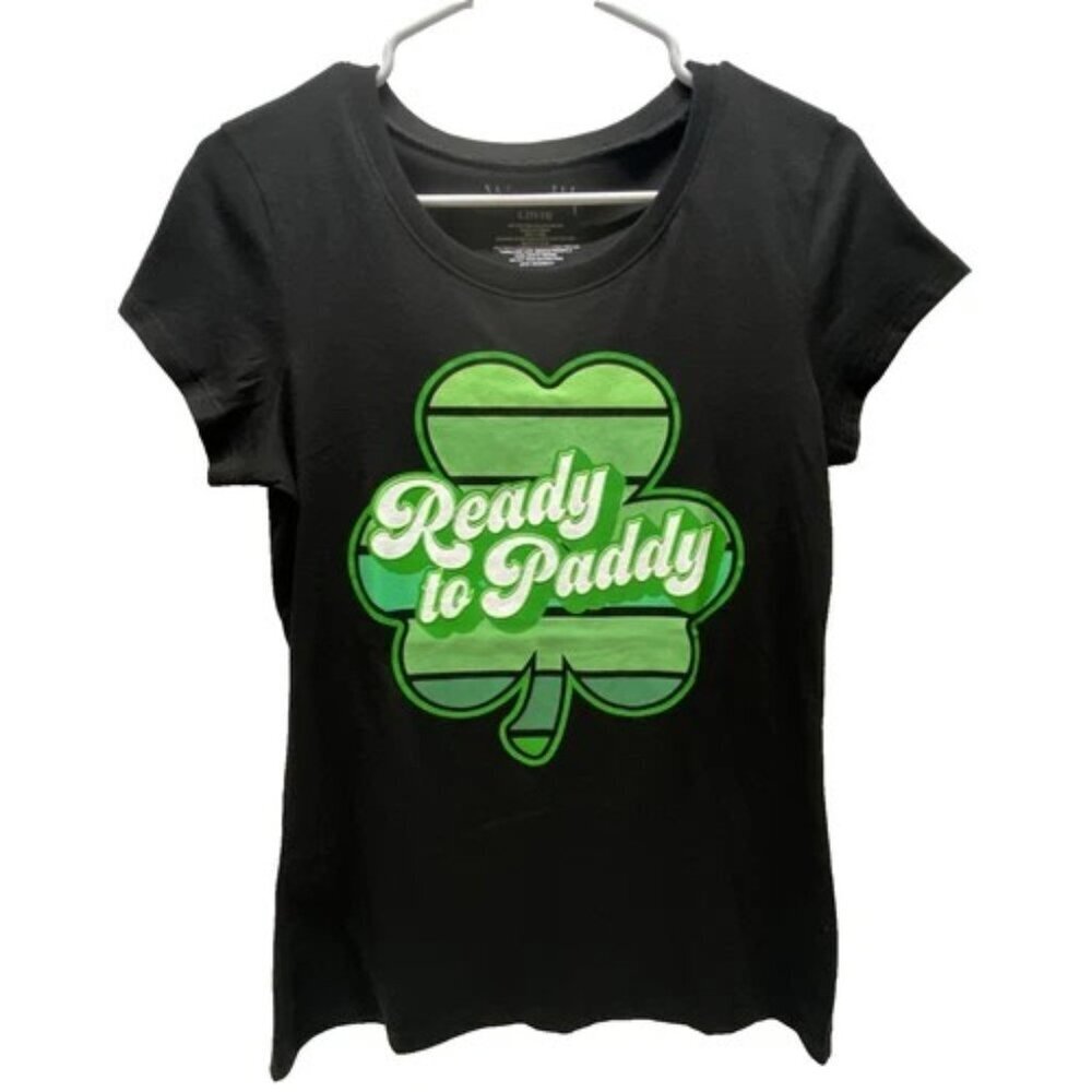 St Patrick's Day Graphic Tee Women's/Juniors Large Wound Up "Ready To Patty" NWT